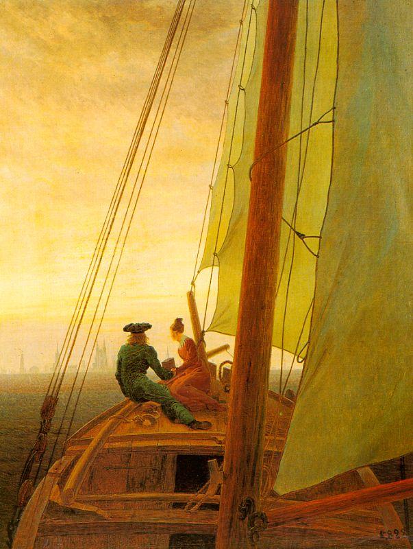 Caspar David Friedrich On Board a Sailing Ship Norge oil painting art